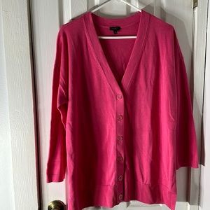 Talbots  Women’s sweater cardigan Classic 3/4 Sleeve V-neck Pink Size 1X Petite